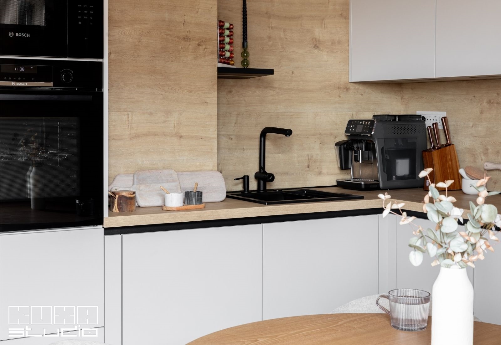 mobilier bucatarie bej